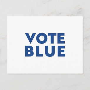 " stem blauw " blauw wit briefkaart