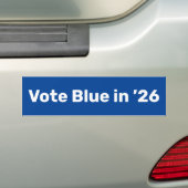 Stem blauw in 2026 bumpersticker (Op auto)