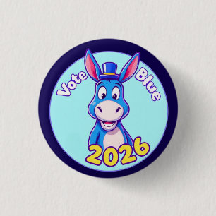 Stem blauw in 2026 ronde button 3,2 cm