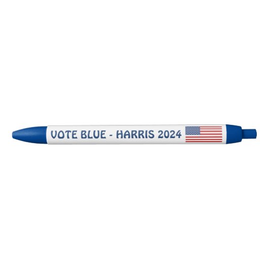 Stem Blauw | Politieke verkiezingen Kamala Harris Zwarte Inkt Pen (Voorkant)