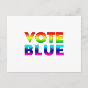 "Stem Blauw" Pride LGBTQ LGBT regenboog kleuren, w Briefkaart