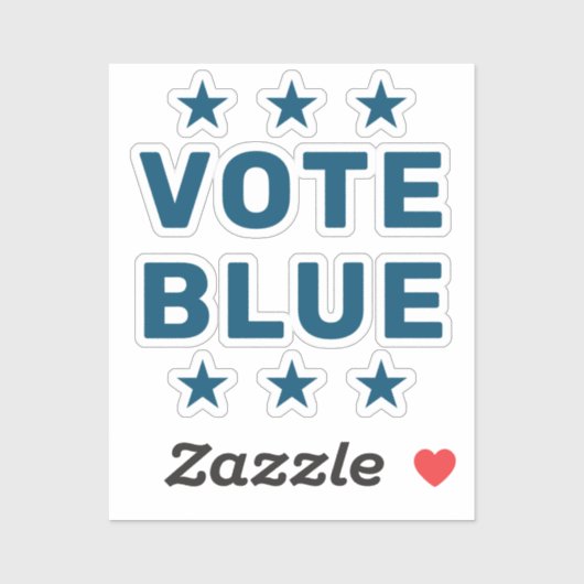 Stem Blauw teken Sticker (Vel)