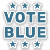 Stem Blauw teken Sticker (Voorkant)