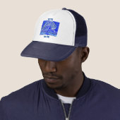Stem blauw! trucker pet (In situ)