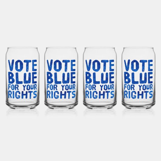 Stem Blauw voor uw rechten Blikvorm Glas (Voorkant)