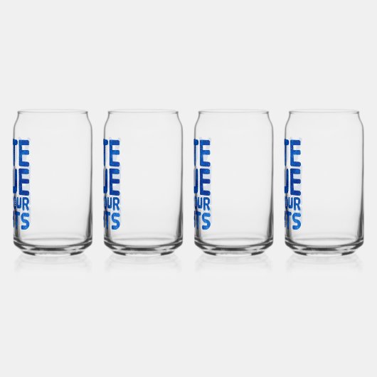 Stem Blauw voor uw rechten Blikvorm Glas (Links)