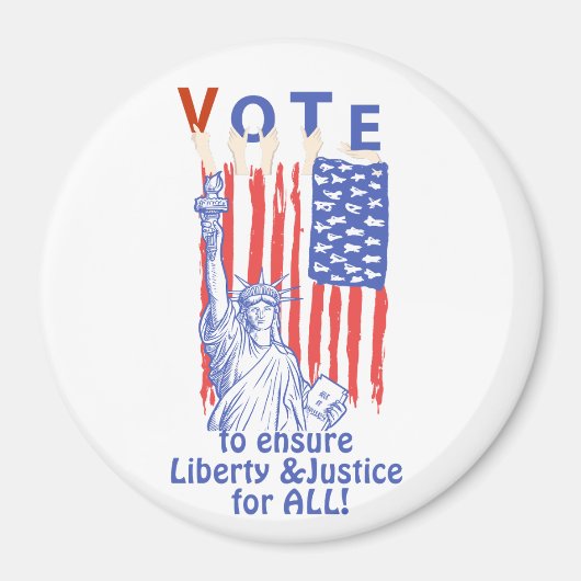 Stem Blauw Vrijheid en Recht voor Iedereen Magneet (Voorkant)