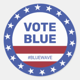 Stem Blauwe Sterren Strepen Blauwe Golf Verkiezing Ronde Sticker