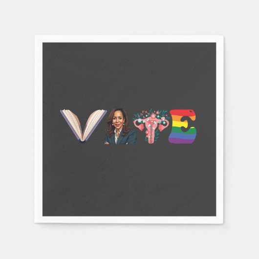 STEM Boeken Uterus LGBT Kamala Harris Walz Verkiez Servet (Voorkant)