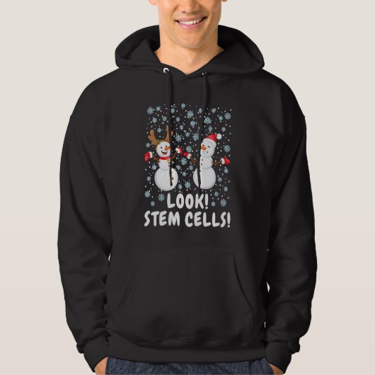 Stem Cell Snowman Christmas Science Hoodie (Voorkant)