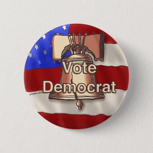 Stem Democrat speld Ronde Button 5,7 Cm (Voorkant)
