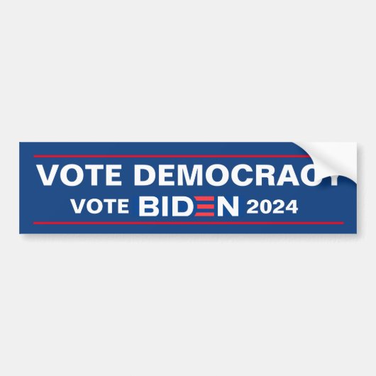STEM DEMOCRATIE STEM BIDEN 2024 BUMPERSTICKER (Voorkant)