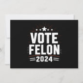 Stem Felon Trump 2024 Grappige verkiezing Stemming Kaart (Voorkant)