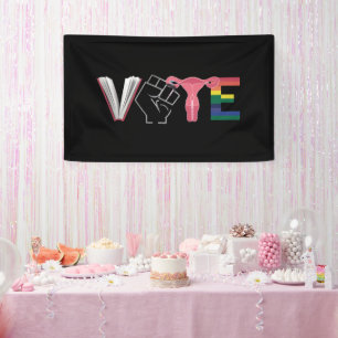 Stem Feministische Vrouwenrechten Verboden Boeken  Spandoek