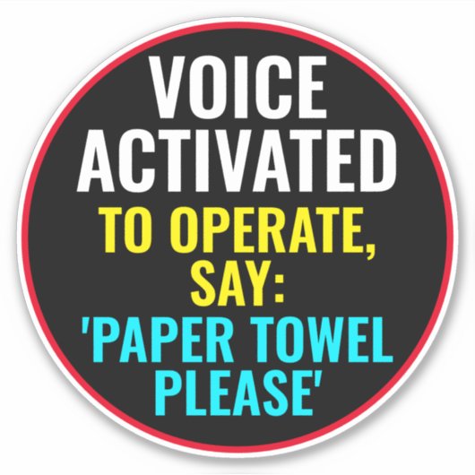 Stem geactiveerd om te werken zeg document handdoe sticker (Voorkant)