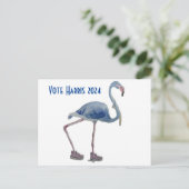 Stem Harris 2024 Blauw FLAmingo w / Parels Briefka Briefkaart (Staand voorkant)