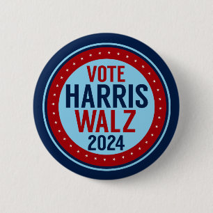 Stem Harris Walz voor President 2024 Ronde Button 5,7 Cm