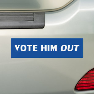 Stem hem uit blauw-wit moderne typografie bumpersticker