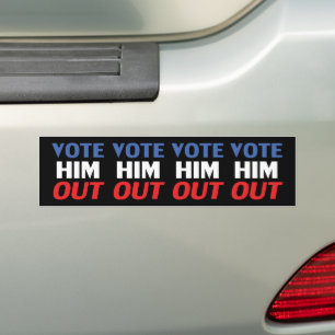 Stem Hem Uit zwart rood wit blauw typografie Bumpersticker