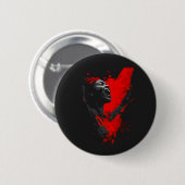 Stem in het rood ronde button 5,7 cm (Voorkant /achterkant)