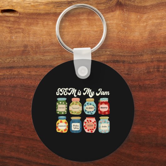 Stem Is My Jam Teacher Science Tech Engineering Ma Sleutelhanger (Voorkant)