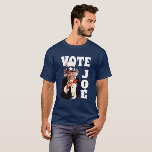 Stem Joe Biden als Uncle Sam T-shirt (Voorkant volledig)