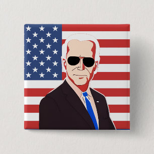 Stem Joe Biden Presidentsverkiezingen 2024 Vierkante Button 5,1 Cm