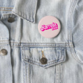 Stem Kamala Harris 2024 Hot Pink Logo Button Pin (In situ)