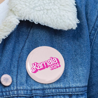 Stem Kamala Harris 2024 Hot Pink Logo Button Pin