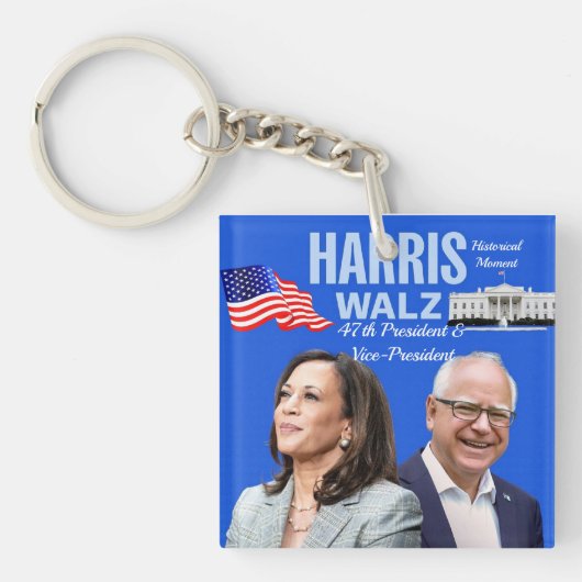 Stem-Kamala-Harris en Tim-Walz-2024_ Sleutelhanger (voorkant)