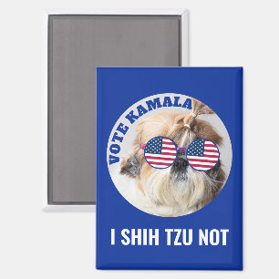 Stem Kamala USA vlag Shih Tzu Niet schattige hond Magneet