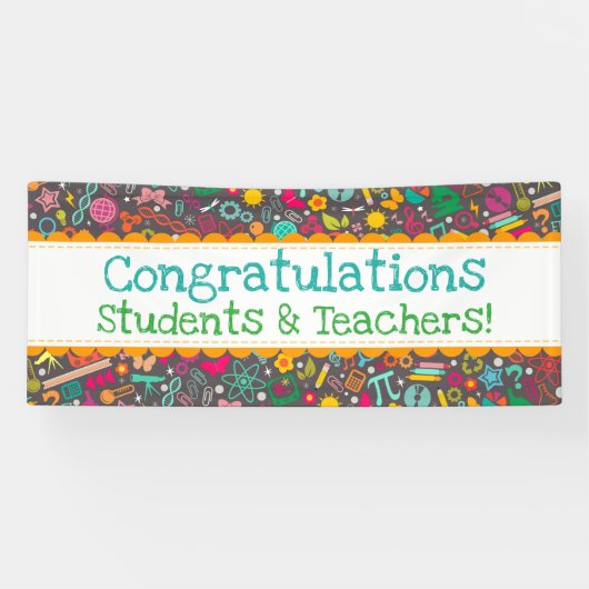 STEM Kinder Rock Custom Message School Learning Spandoek (Horizontaal)