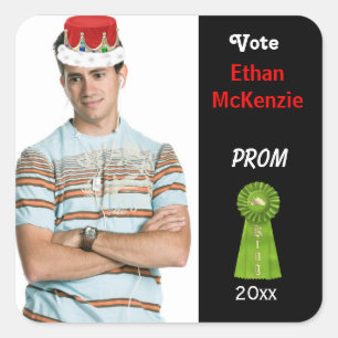 Stem me op Prom King (Groen) Vierkante Sticker