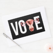 Stem met je baarmoeder rechthoekige sticker (Envelop)