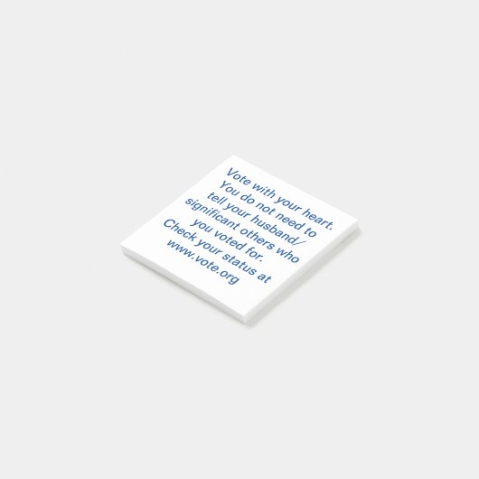 Stem met je hart post-it® notes (Schuin)