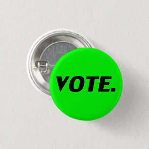 Stem moderne typografie brat zwart neon groen ronde button 3,2 cm