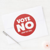 Stem Nee met uw aangepaste tekst Ronde Sticker (Envelop)