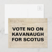Stem Nee op Kavanaugh voor SCOTUS-verzet Briefkaart (Voorkant / Achterkant)