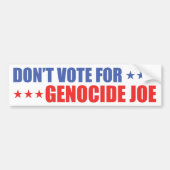 Stem niet voor Genocide Joe Bumpersticker (Voorkant)