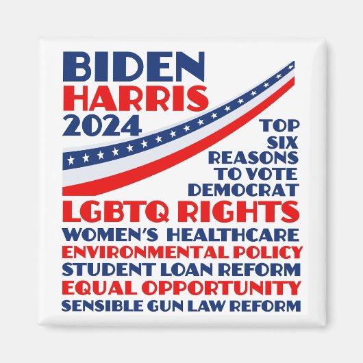 Stem op Biden Harris 2024 verkiezingsplatform Magneet (Voorkant)