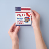 Stem op Class President: Pet & vlag foto Flyer (Hand)