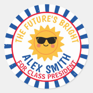 Stem op de klaspresident Wees helder Stem Klassiek Ronde Sticker