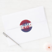 Stem op de rode, witte en blauwe stem slim ronde sticker (Envelop)