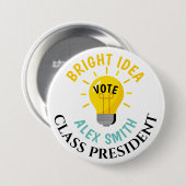 Stem op het President: Studentenraadsverkiezingen Ronde Button 7,6 Cm (Voorkant /achterkant)