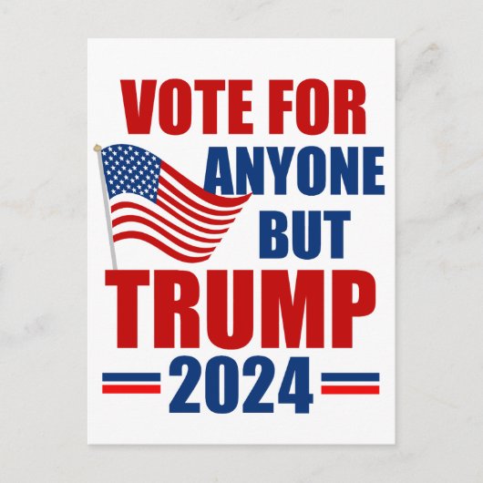 Stem op iedereen behalve Trump 2024 Amerikaanse ve Briefkaart (Voorkant)