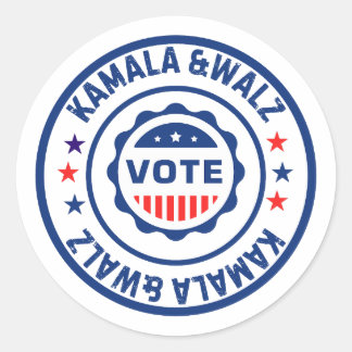 Stem op Kamala Harris en Walz Ronde Sticker