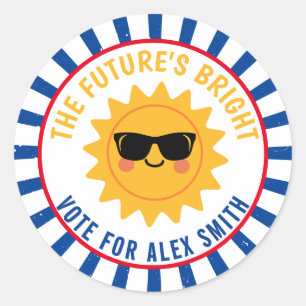 Stem op klaspresident Wees helder Stem op klassiek Ronde Sticker