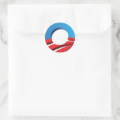 Stem op Obama "O" Ronde Sticker (Tas)