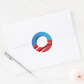 Stem op Obama "O" Ronde Sticker (Envelop)