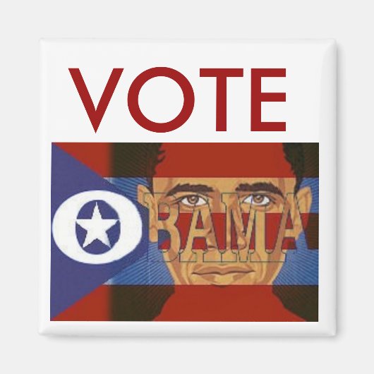 Stem op Obama Square Magnet Magneet (Voorkant)
